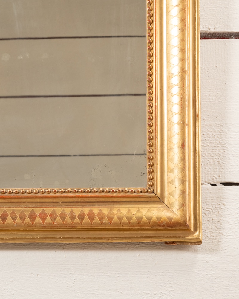 Louis Philippe Mirror With Geometric Patterns, H.152 L.95-photo-3