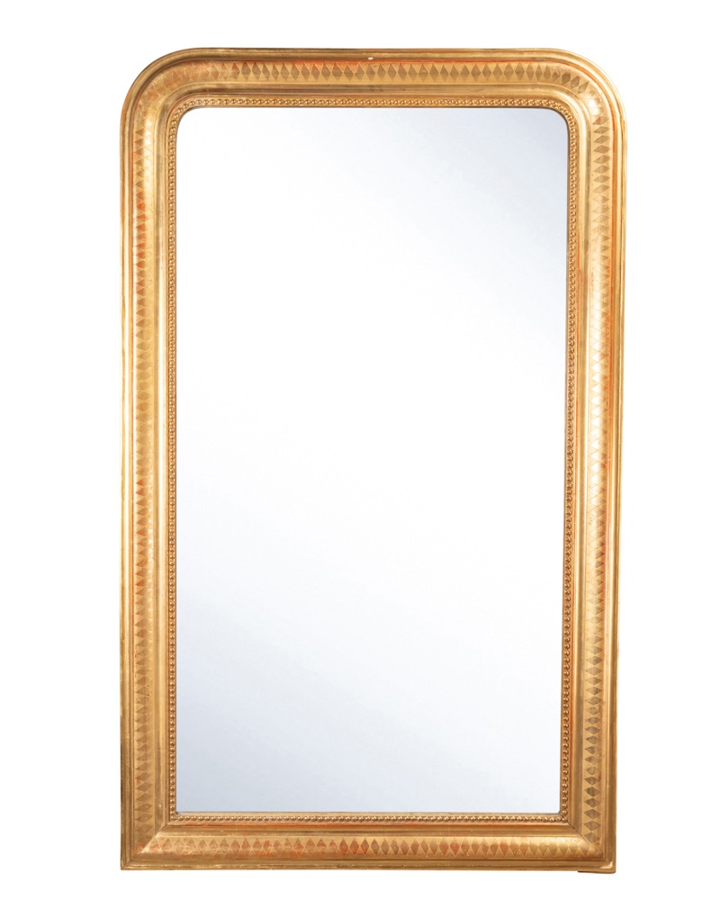 Louis Philippe Mirror With Geometric Patterns, H.152 L.95