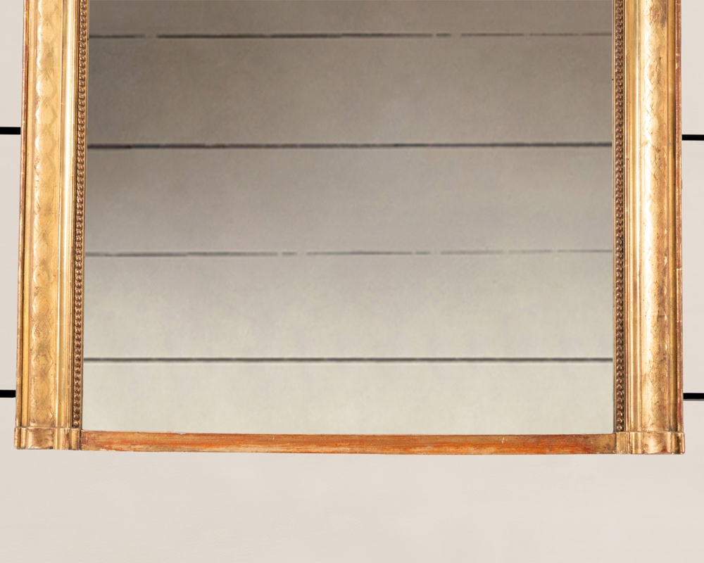 Louis Philippe-style Gilded Wooden Mirror, H. 153, W. 98-photo-3