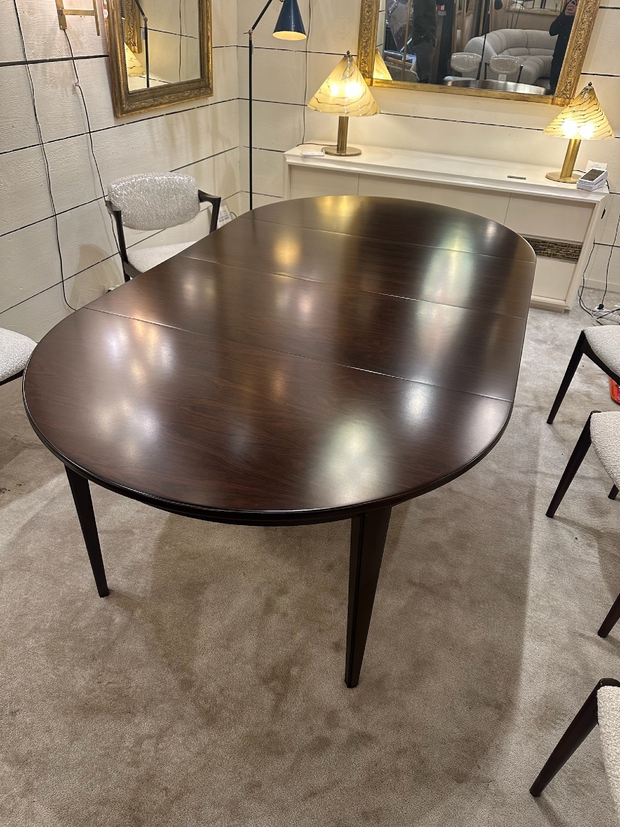 Table scandinave en palissandre - 1960 - L.220 cm. X 120 cm-photo-2