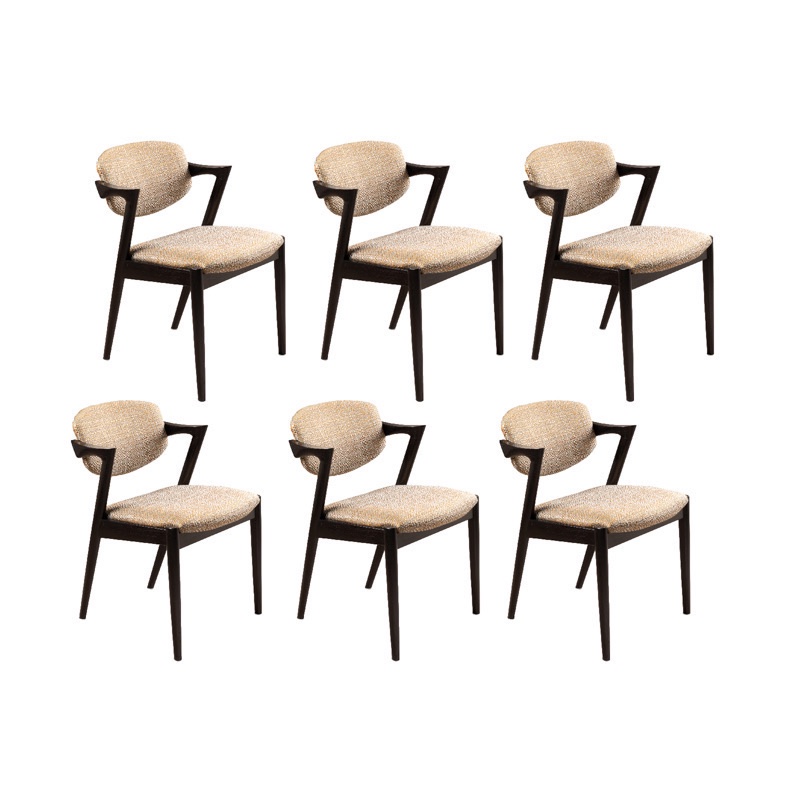 6 Chaises scandinaves en chêne finitions black oak - 1960