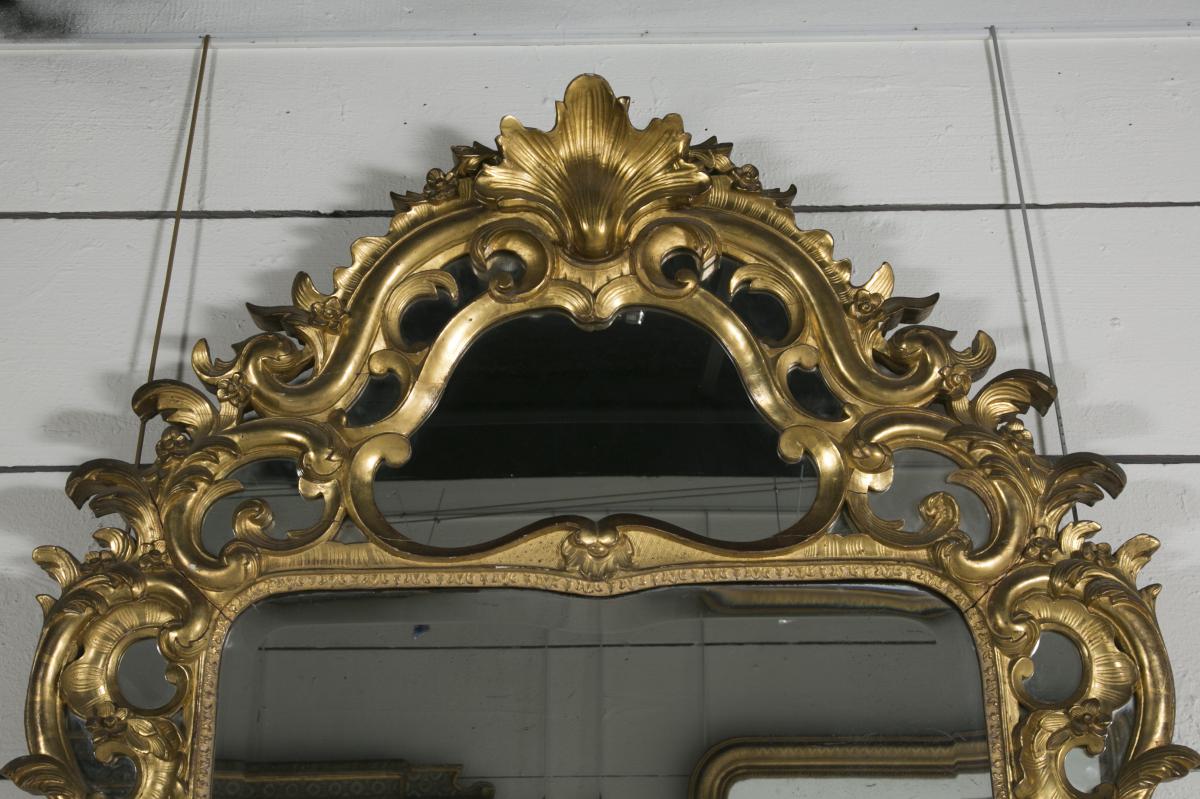 Large Provencal Mirror  Late XVIII Th C.  H. 156 104 L.-photo-2