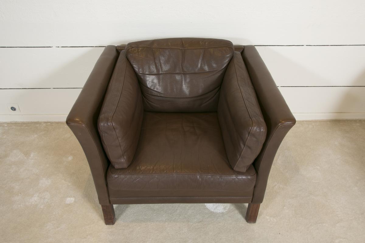 1970s Mogens Hansen Leather Armchair-photo-2