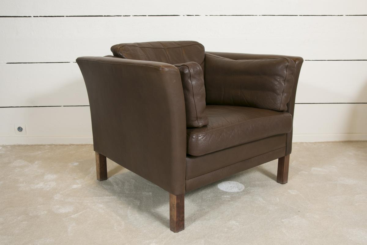 1970s Mogens Hansen Leather Armchair-photo-3