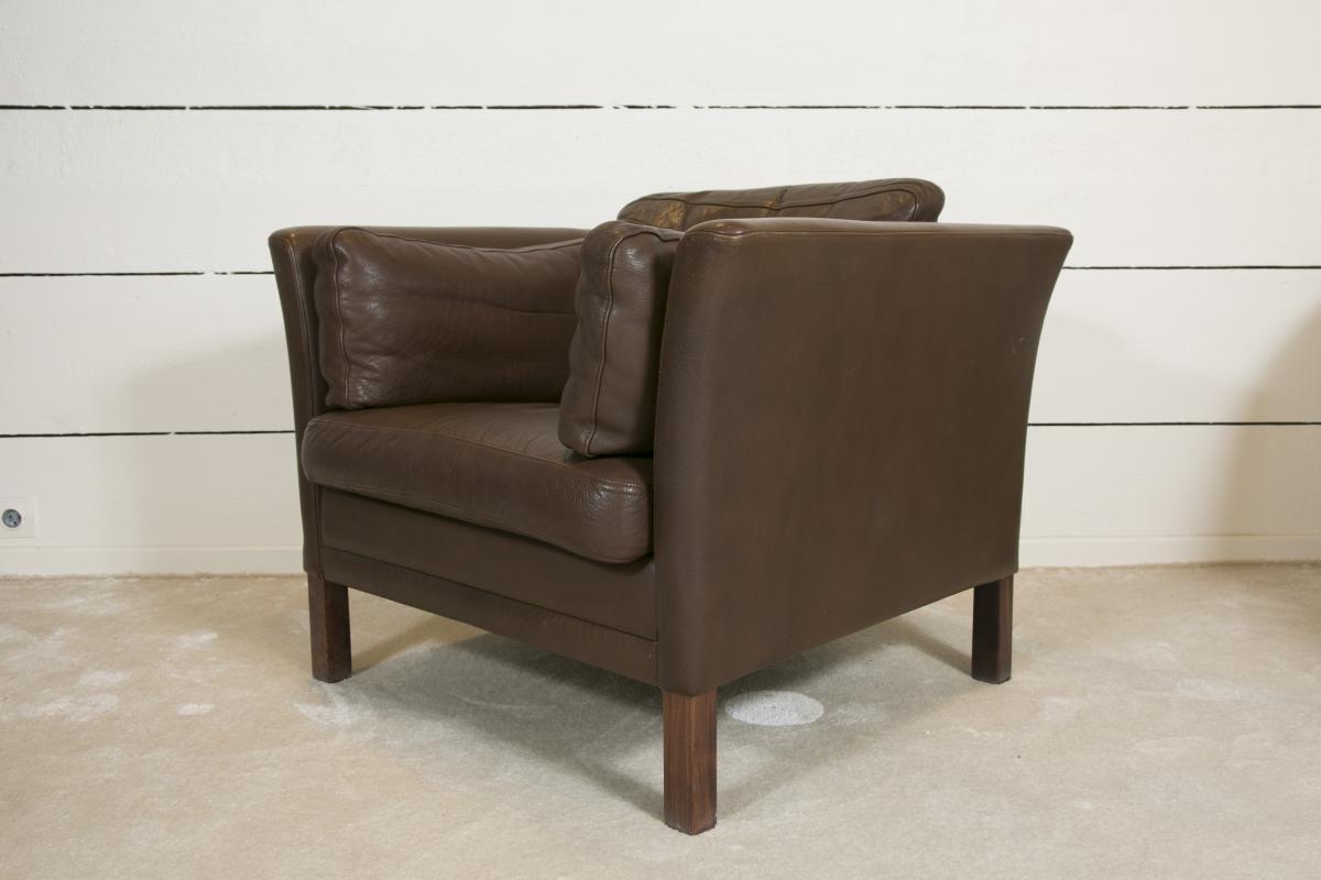 1970s Mogens Hansen Leather Armchair-photo-4