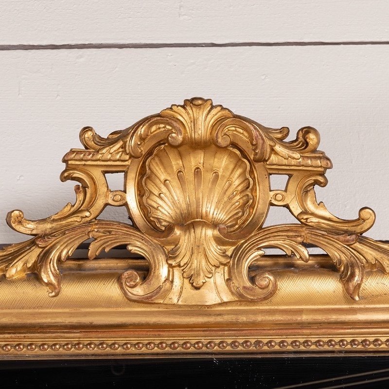 Très Grand Miroir En Bois Doré H.202 Cm L.105 Cm-photo-2