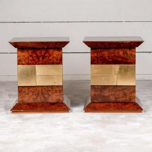 Pair Of Bedside Tables - Luciano Frigerio 1970