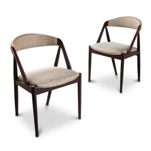 Set Of 4 Kai Kristiansen Dark Teak Chairs