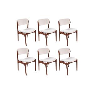 6 Chaises scandinaves en palissandre entièrement restaurées 1960