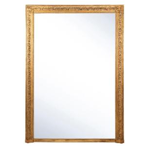 Very Large Mirror, With A Gilded Wooden Mantelpiece - Napoleon III