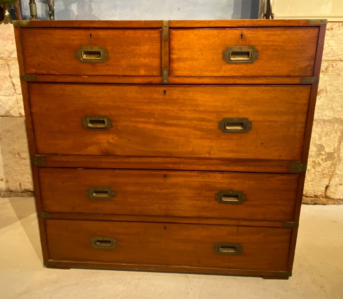 19th Century English Navy Chest Of Drawers-photo-5