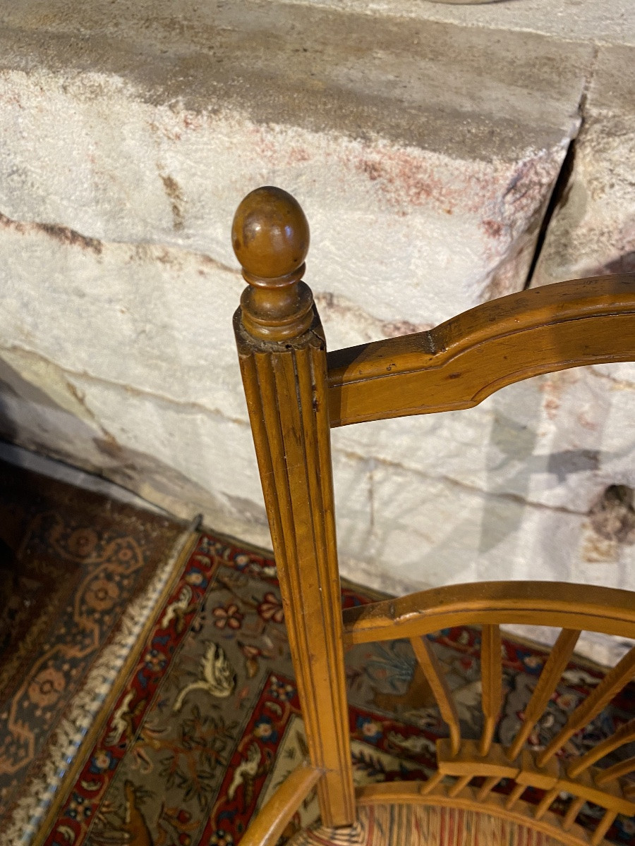 Pair Of Straw-seated Nursing Chairs -photo-2