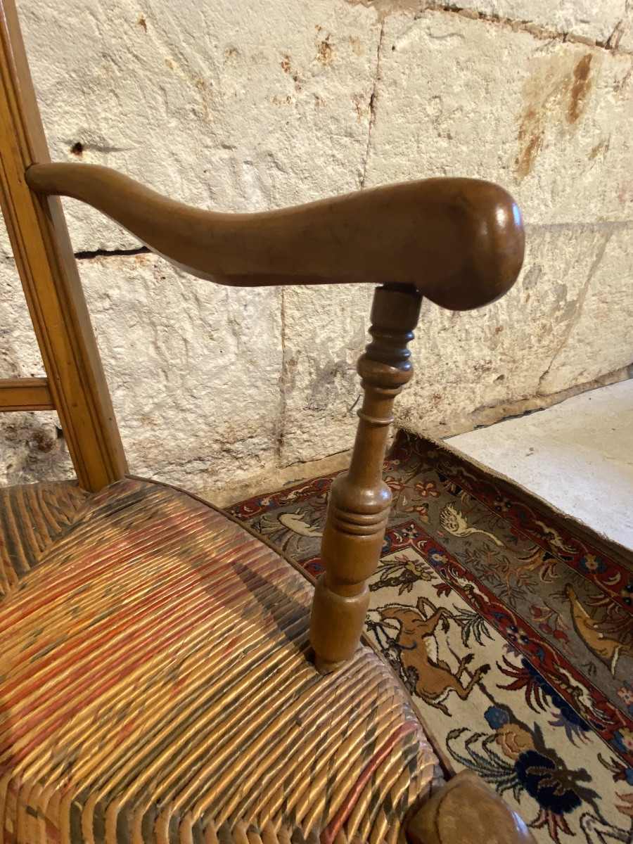 Pair Of Straw-seated Nursing Chairs -photo-3