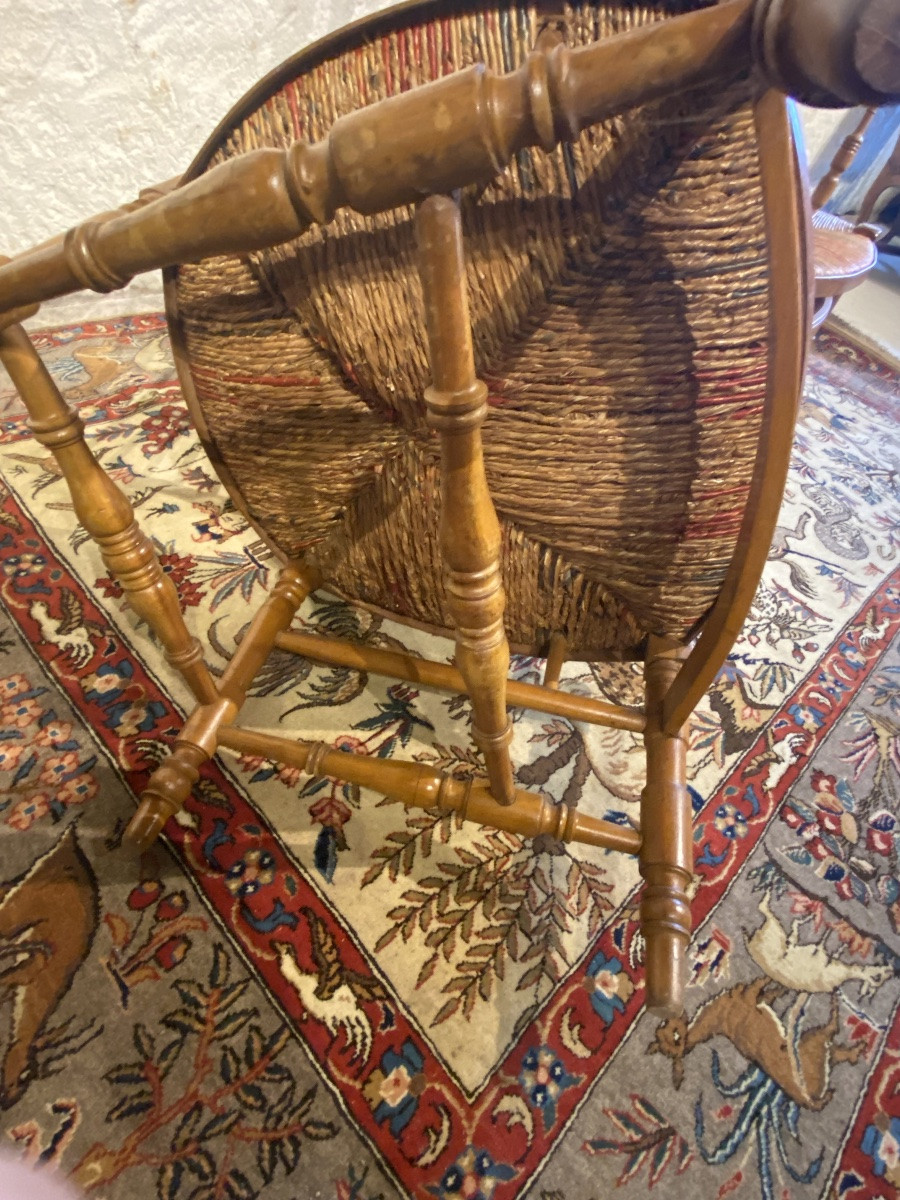 Pair Of Straw-seated Nursing Chairs -photo-4