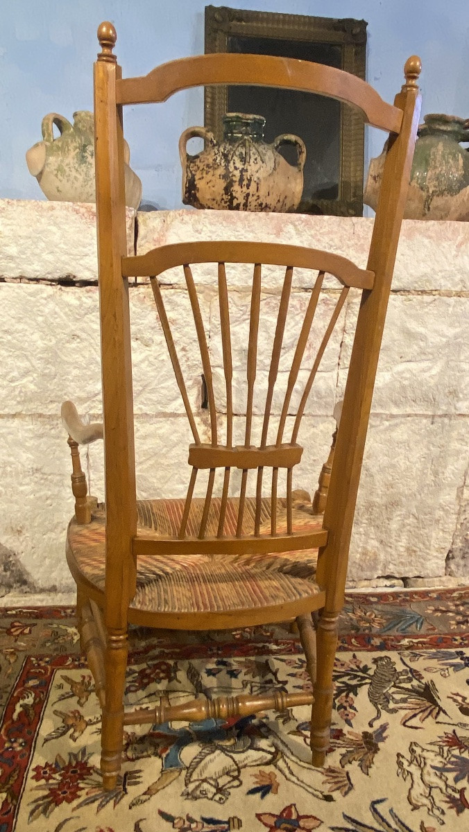 Pair Of Straw-seated Nursing Chairs -photo-7