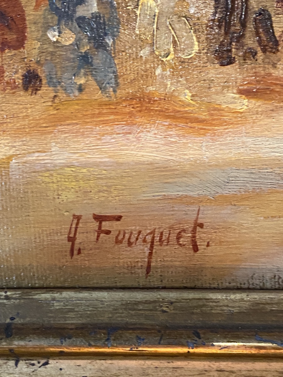 Course Automobile, Armand Fouquet , Huile Sur Toile -photo-3