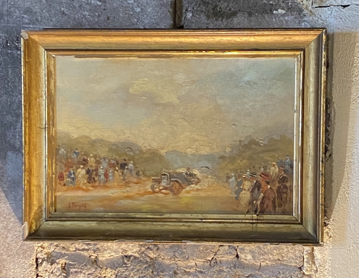 Course Automobile, Armand Fouquet , Huile Sur Toile -photo-5
