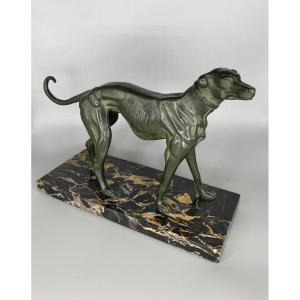 Greyhound Bronze Sculpture Signed Rochard 
