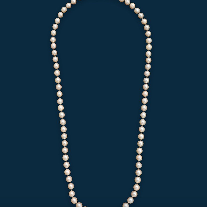 Sautoir vintage perles de culture sexy girl-photo-2