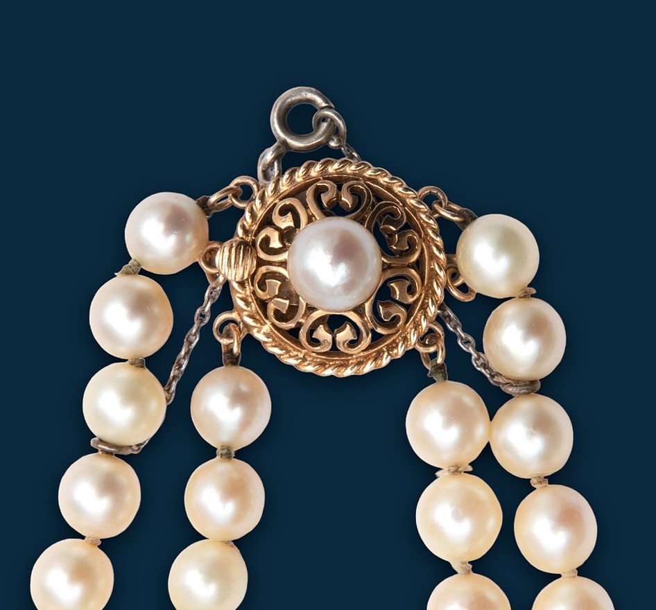 Collier perles vintage perles d'eau douce