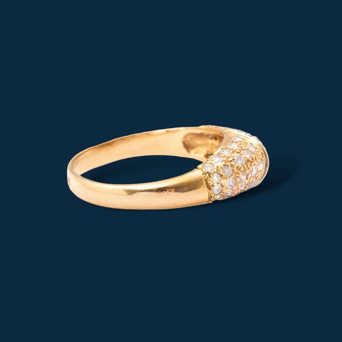 Bague vintage or jaune et diamants diademe sacré-photo-2