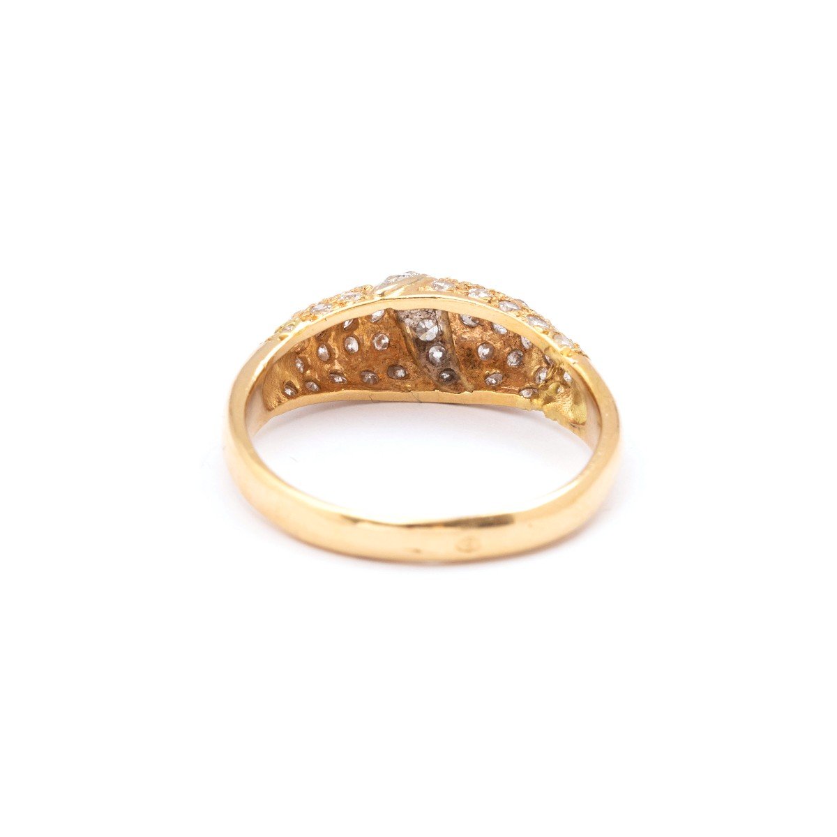 Bague vintage or jaune et diamants diademe sacré-photo-4