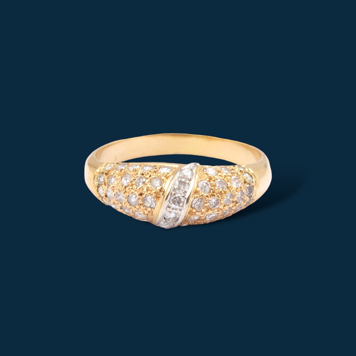  Vintage Yellow Gold And Diamond Sacred Diadem Ring ​