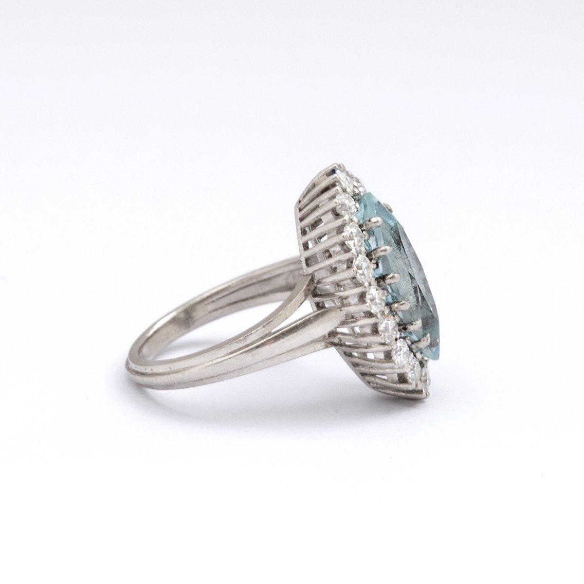 Bague vintage platine et aigue marine frozen-photo-4