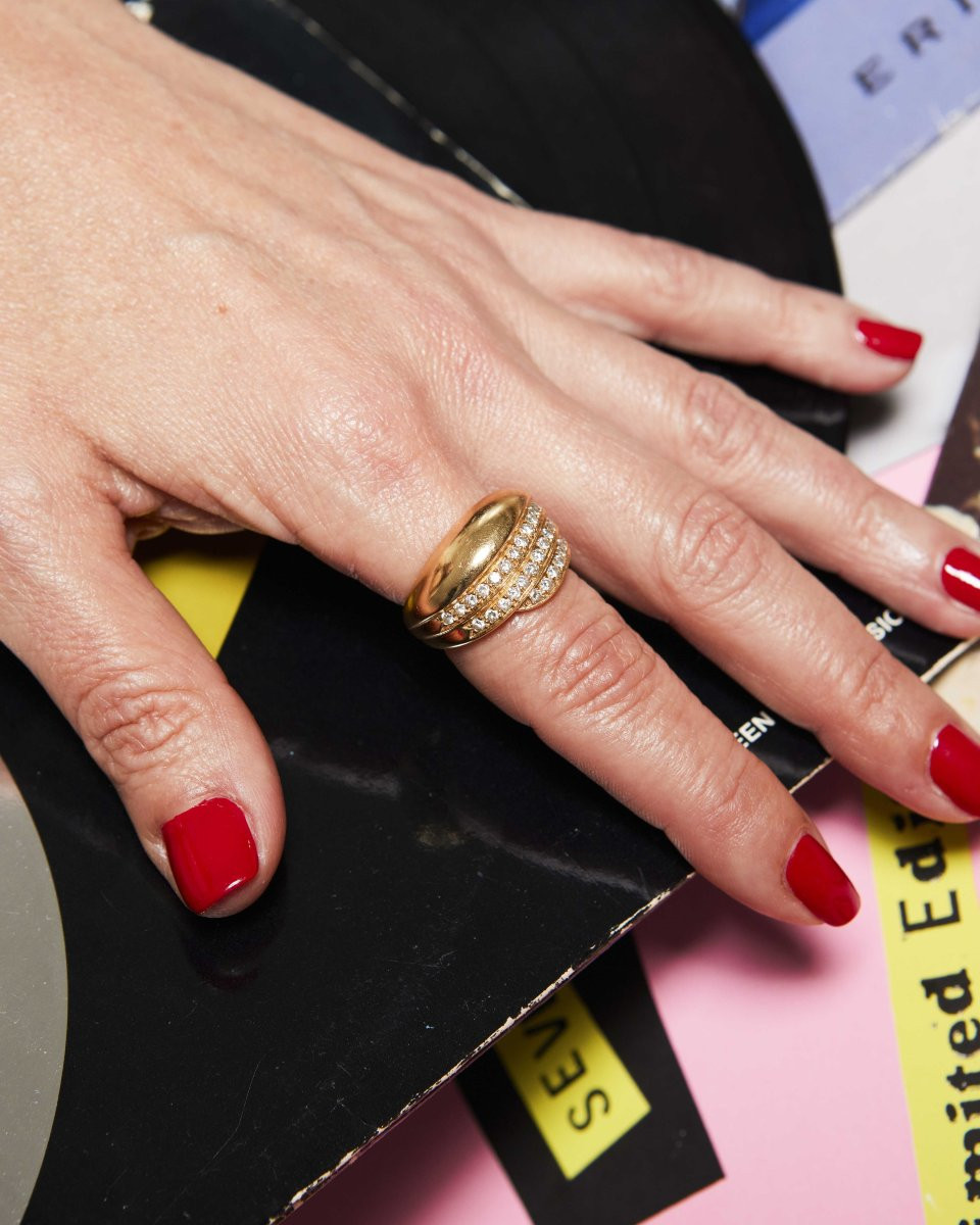 Bague bandeau or jaune et diamants Junk Love-photo-4