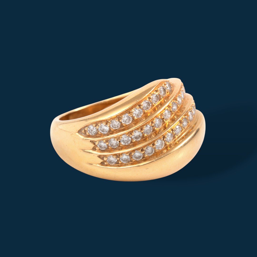 Bague bandeau or jaune et diamants Junk Love-photo-1