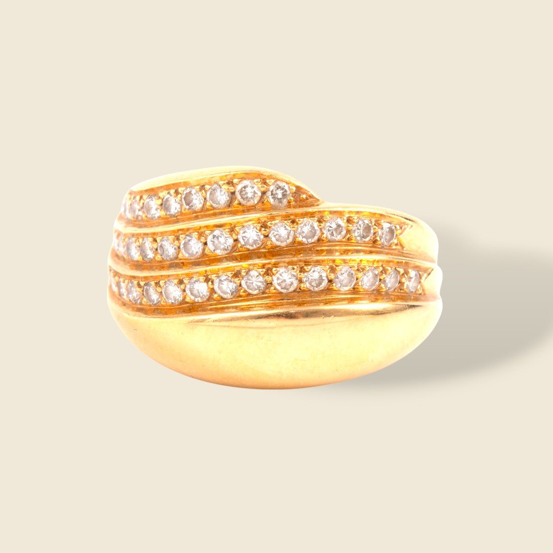 Bague bandeau or jaune et diamants Junk Love-photo-5