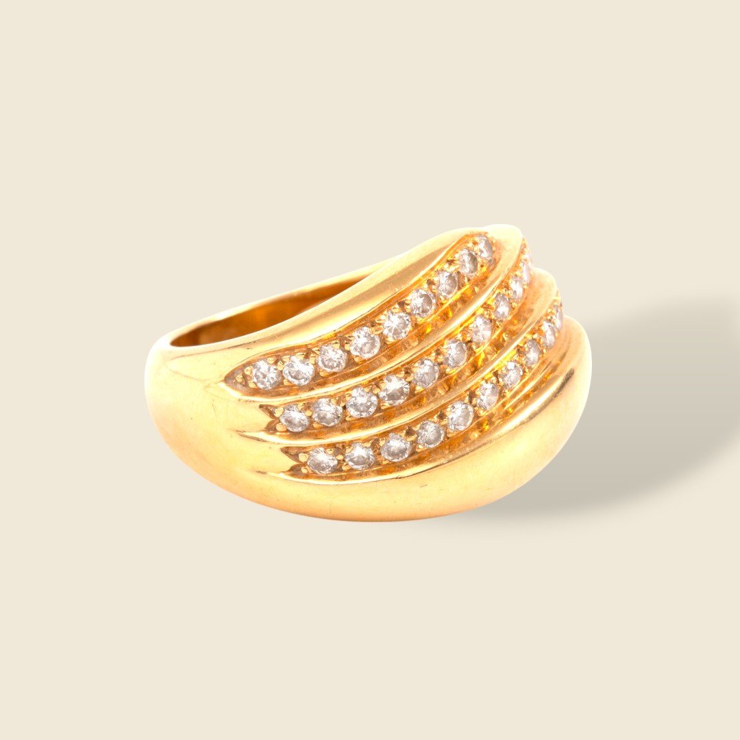 Bague bandeau or jaune et diamants Junk Love-photo-6