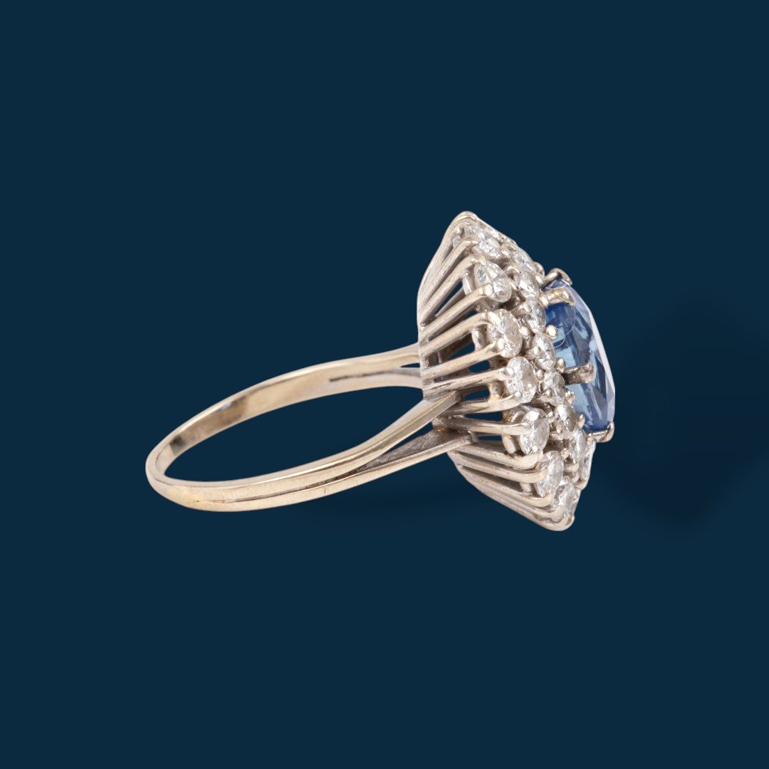 Bague fleur or gris, saphir et diamants Indigo Fever-photo-3