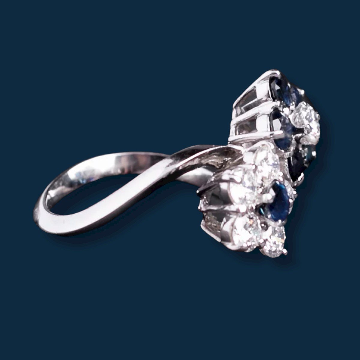 Toi Et Moi Ring White Gold, Diamonds And Sapphires Duo De Charme-photo-4