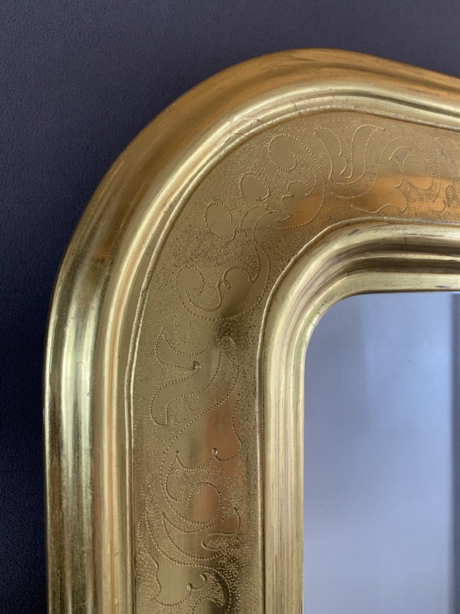Classic Style Rectangular Golden Wood Mirror-photo-3