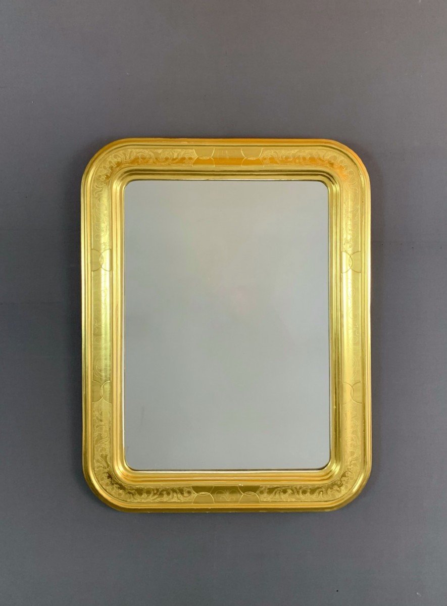 Classic Style Rectangular Golden Wood Mirror