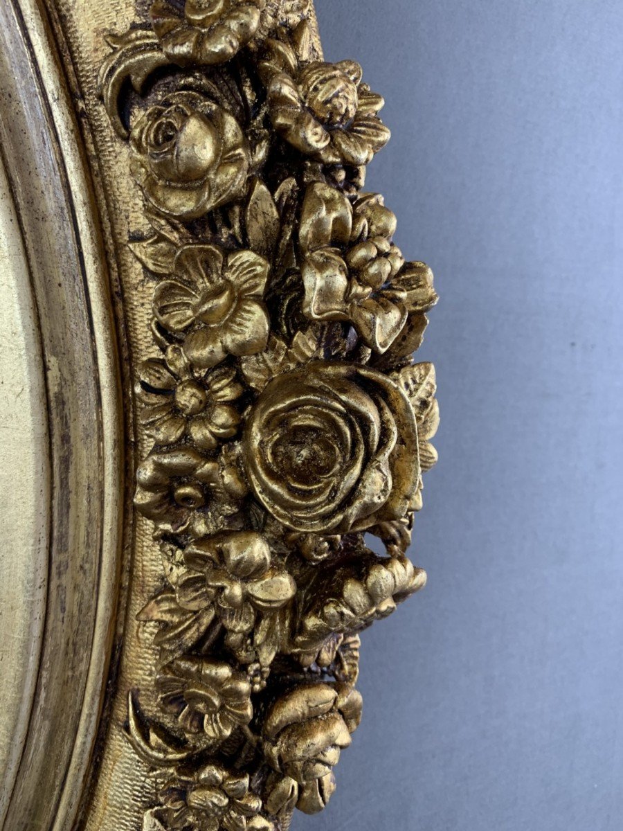 Golden Mirror With Floral Patterns 19th Century-photo-1