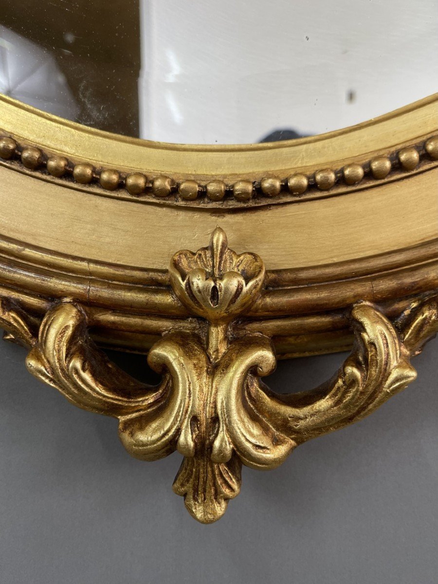 Oval Mirror In Golden Wood Napoleon III-photo-4