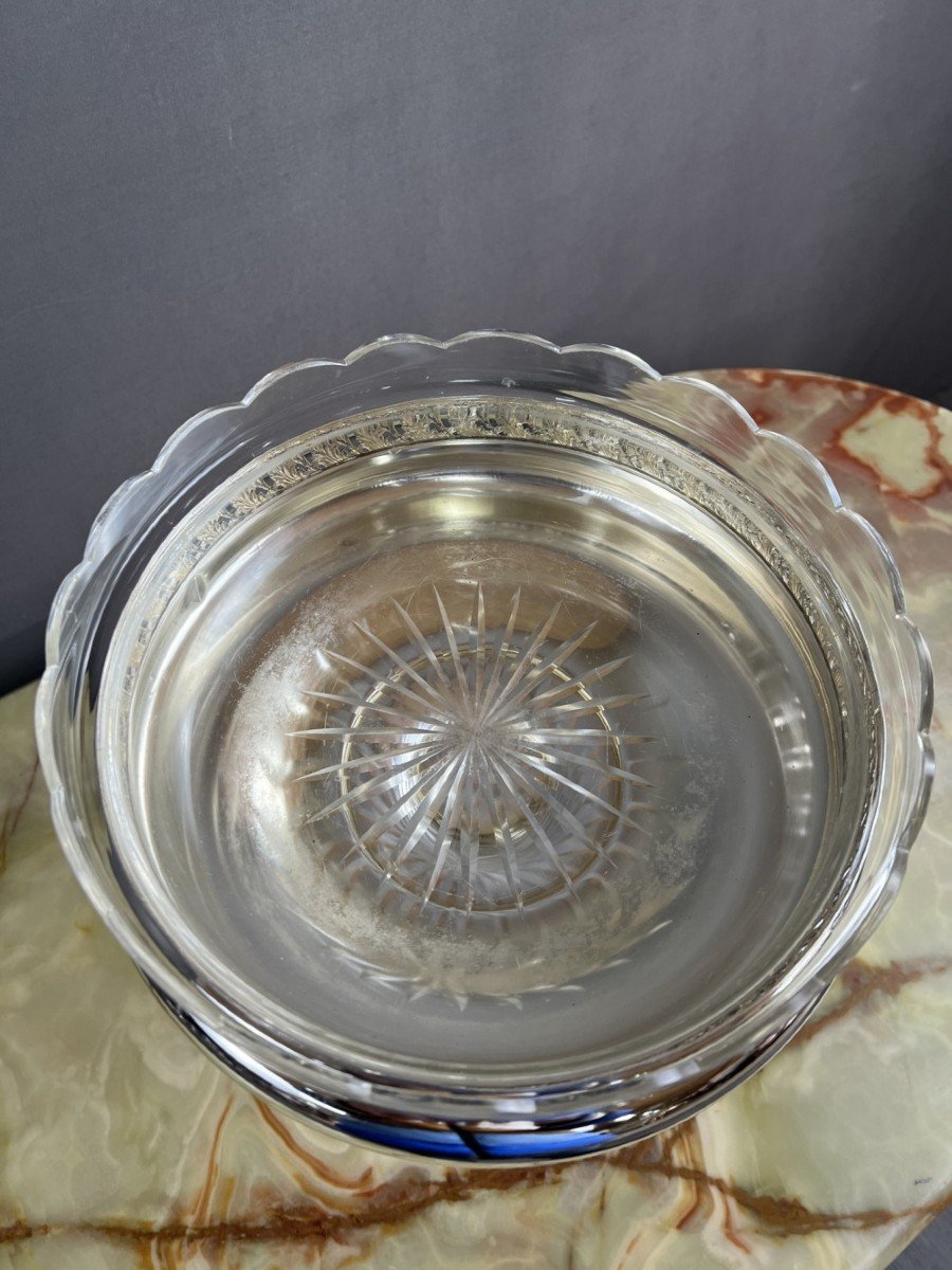 Coupe En Cristal De Baccarat Et Métal Argenté XIXe Siècle-photo-4