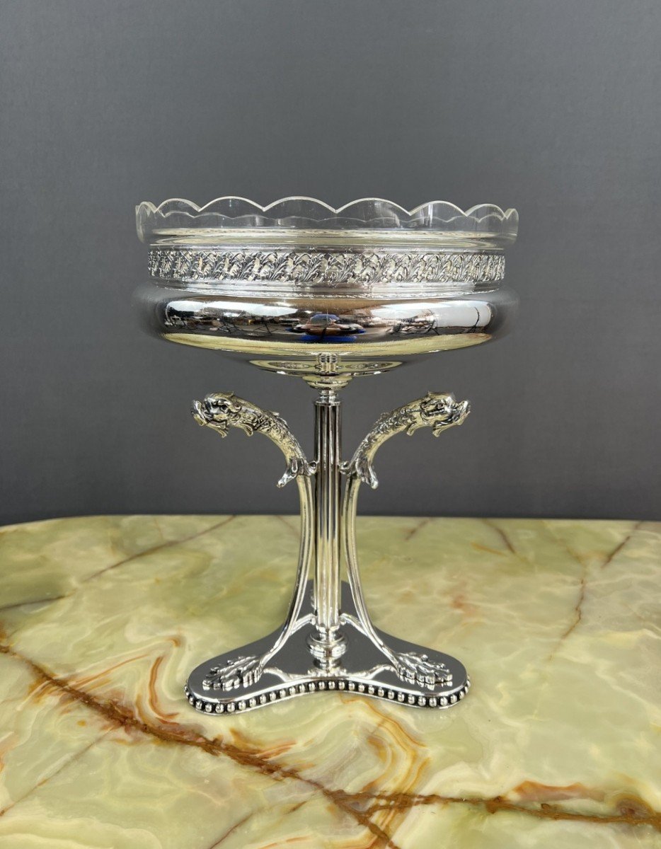 Coupe En Cristal De Baccarat Et Métal Argenté XIXe Siècle