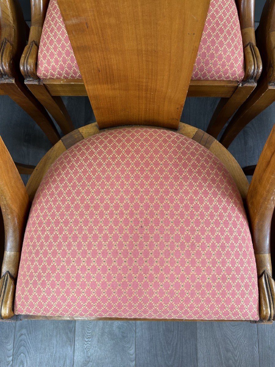 6 Chaises Gondole Style Empire En Bois XXe Siècle -photo-1