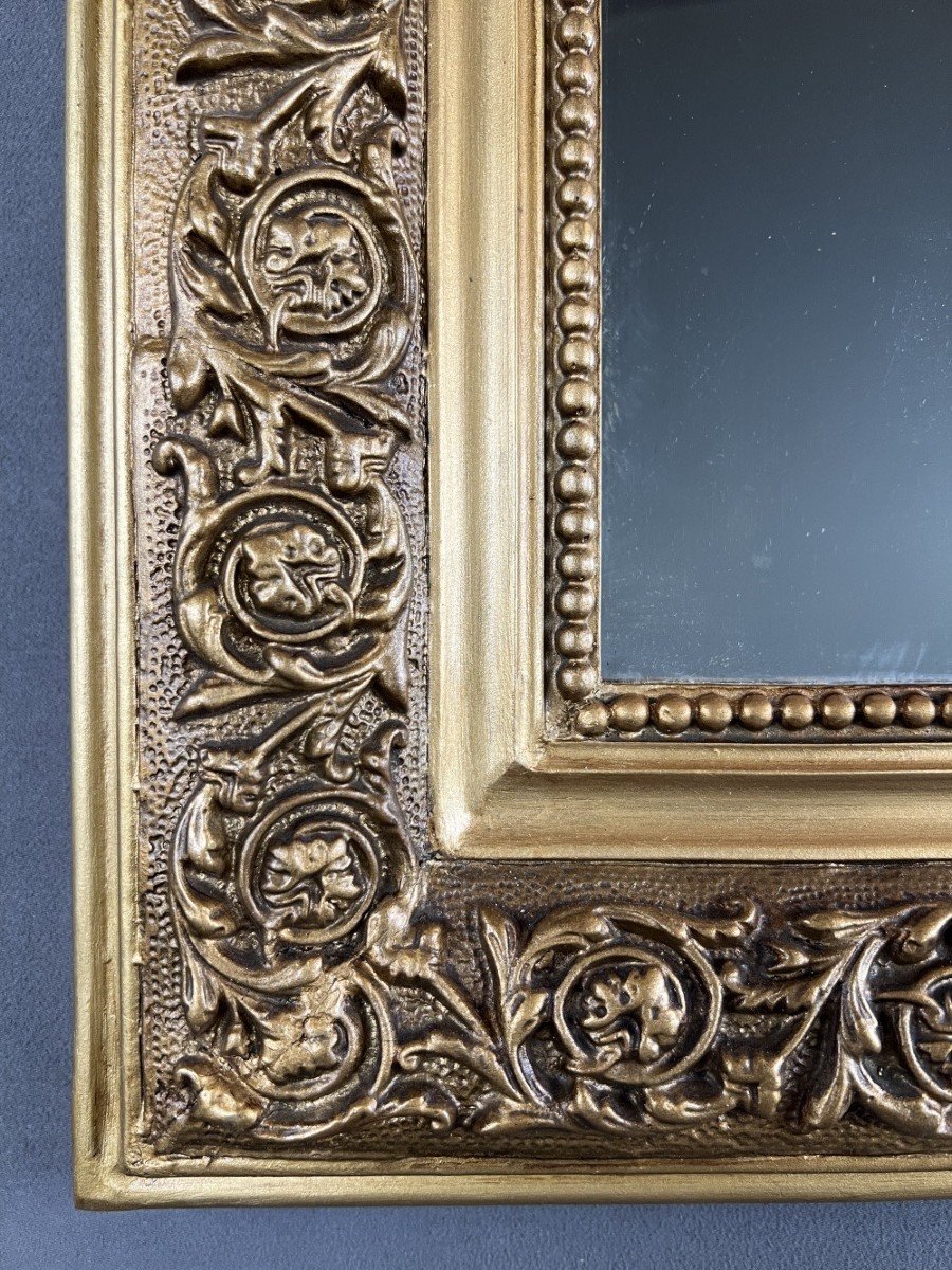 Miroir Doré En Bois Sculpté, Style Louis-philippe, XIX Siècle -photo-3