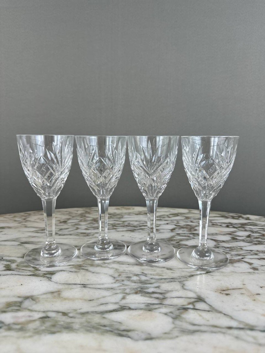 Service De Verres En Cristal Saint Louis Modèle Chantilly (26 Pièces), XXe Siècle -photo-4