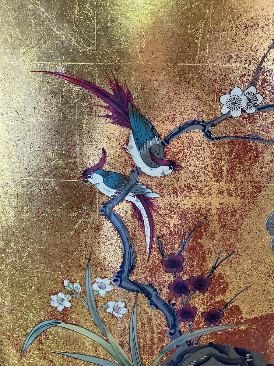 Asian Lacquered And Gilded Cabinet, Early 20th Century-photo-3