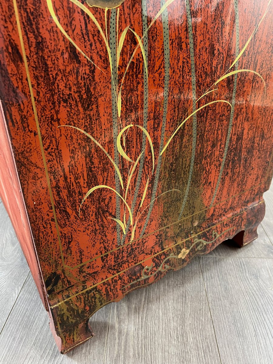 Asian Lacquered And Gilded Cabinet, Early 20th Century-photo-7