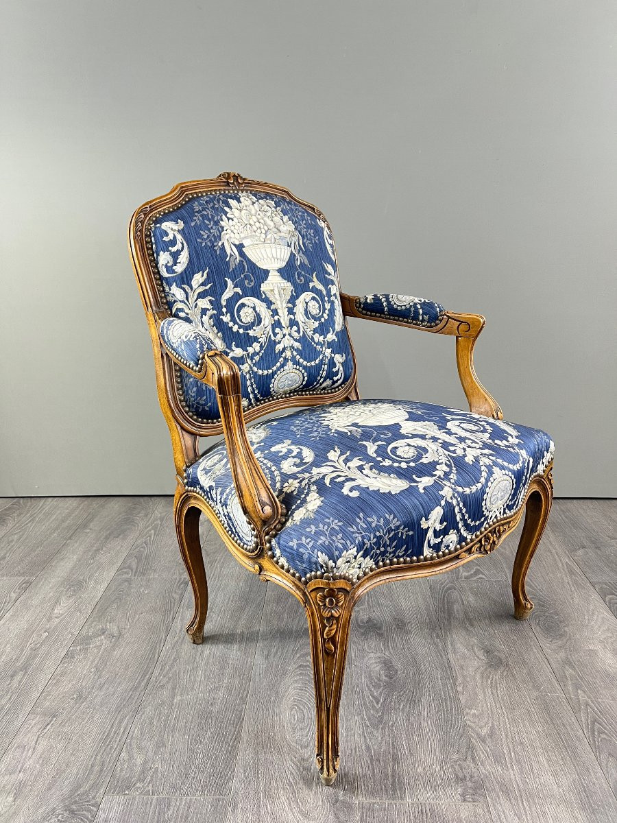 Pair Of Louis XV Armchairs, 19th Century-photo-4