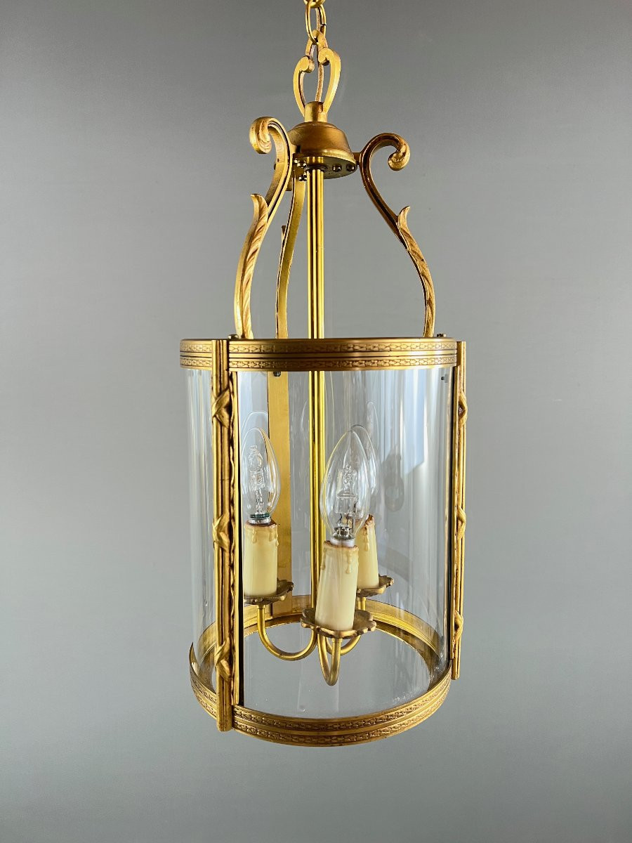 Paire De Lanternes En Bronze Et Laiton, XXe Siècle-photo-2