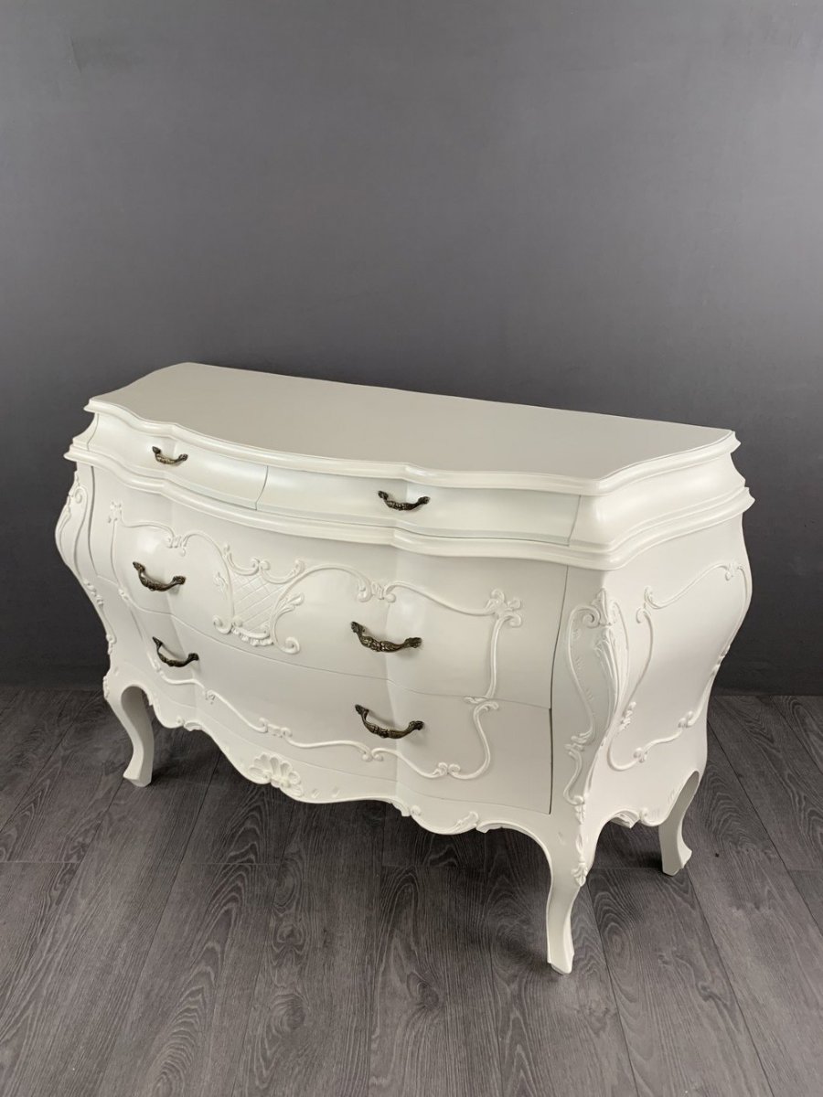 Louis XV Style Bedroom Set, Chest Of Drawers And Two Bedside Tables, 20th Century-photo-4