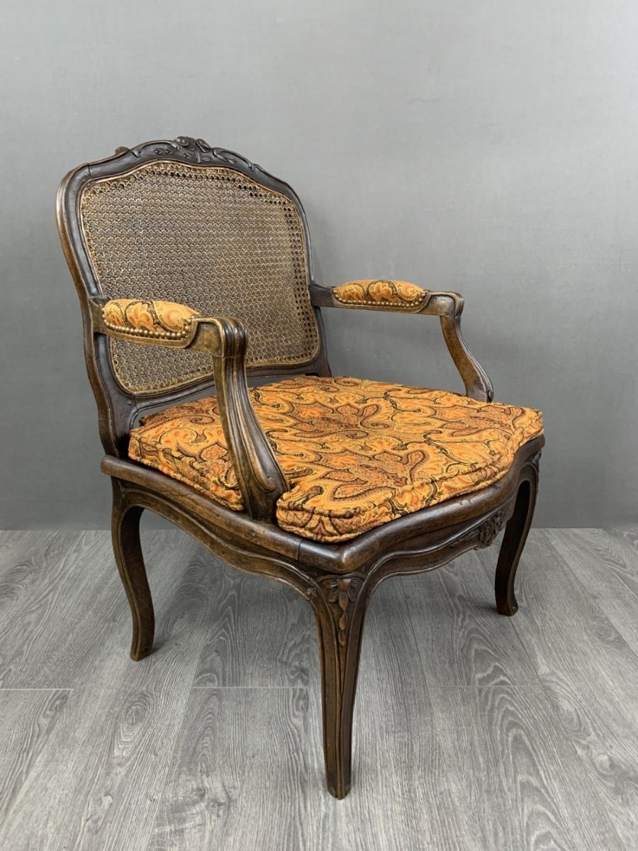 Paire De Fauteuils Cannelés En Bois Sculpté Louis XV, Fin XIXe Siècle-photo-4