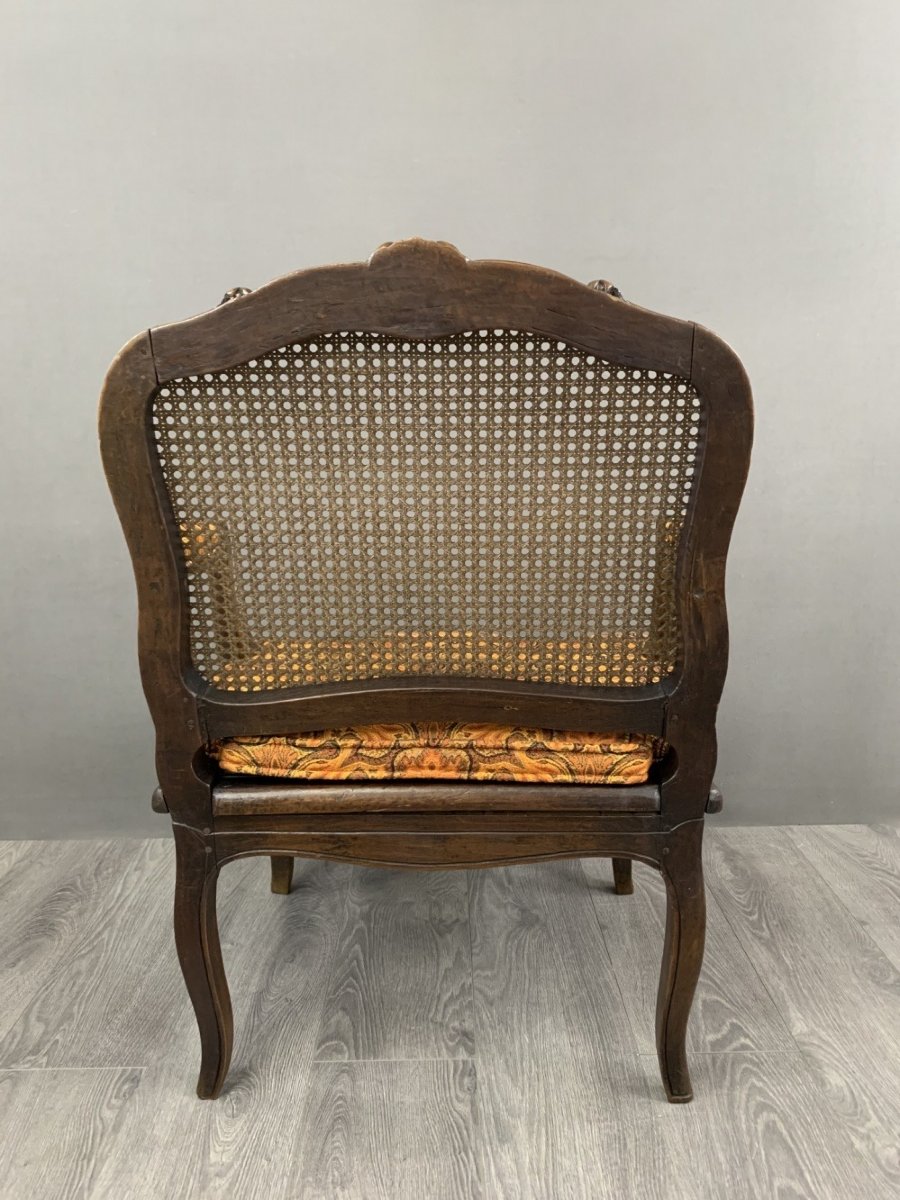 Paire De Fauteuils Cannelés En Bois Sculpté Louis XV, Fin XIXe Siècle-photo-1
